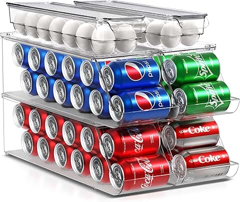 Stackable Soda and Egg Organizer for Fridge