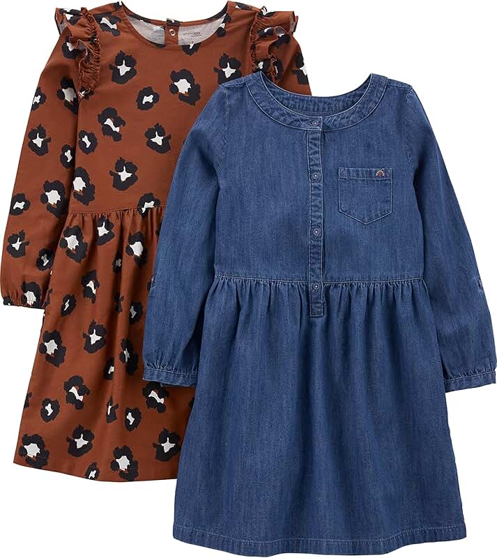 Girls' two-piece long-sleeve dress set