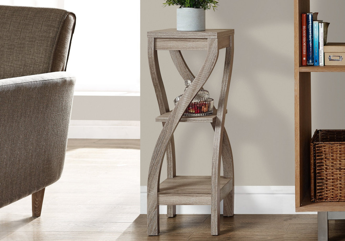 Dark Taupe Accent Table, 32"