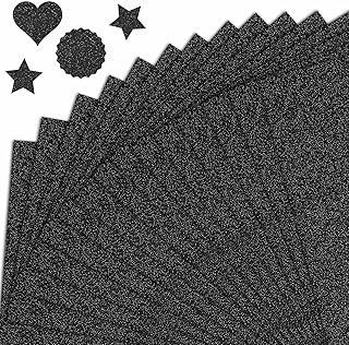 Black Glitter Cardstock, 120 Sheets, A5, 250 Gsm