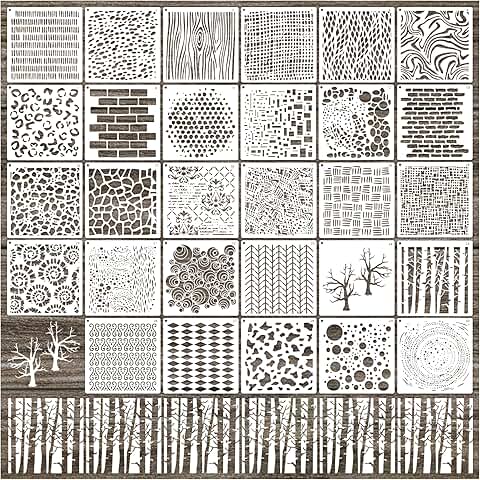 30 Texture Stencils for Crafts and Painting