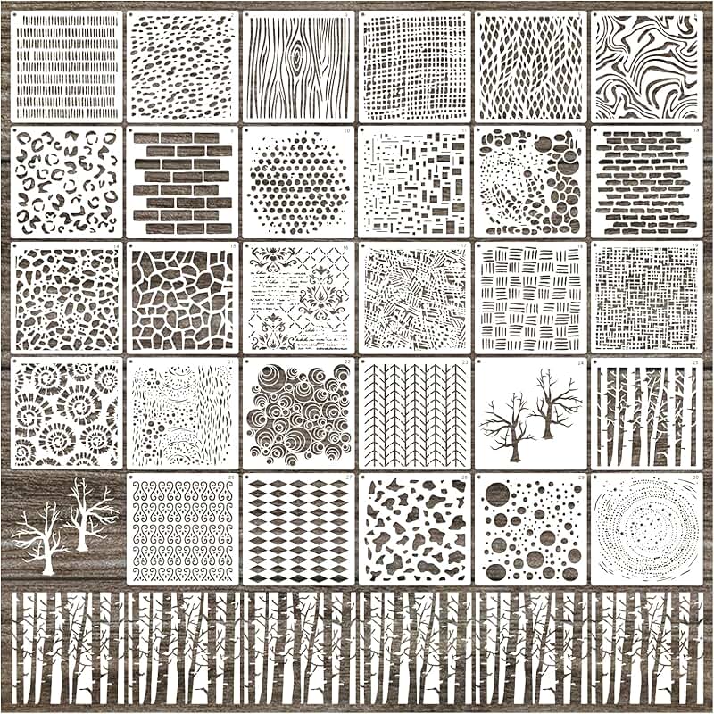 30 Texture Stencils for Crafts and Painting