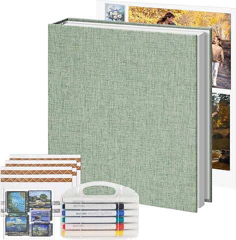 Sage Green 8x10 Linen Cover Photo Album with 30 Sheets