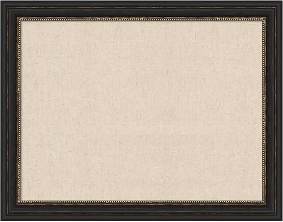 Fabric pinboard with bronze frame for wall organization