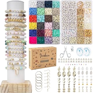 Bracelet Making Kit with 7200 Clay Beads in 24 Colors