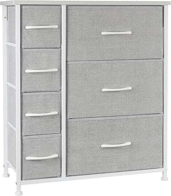 7-Drawer Fabric Storage Tower with Wooden Top