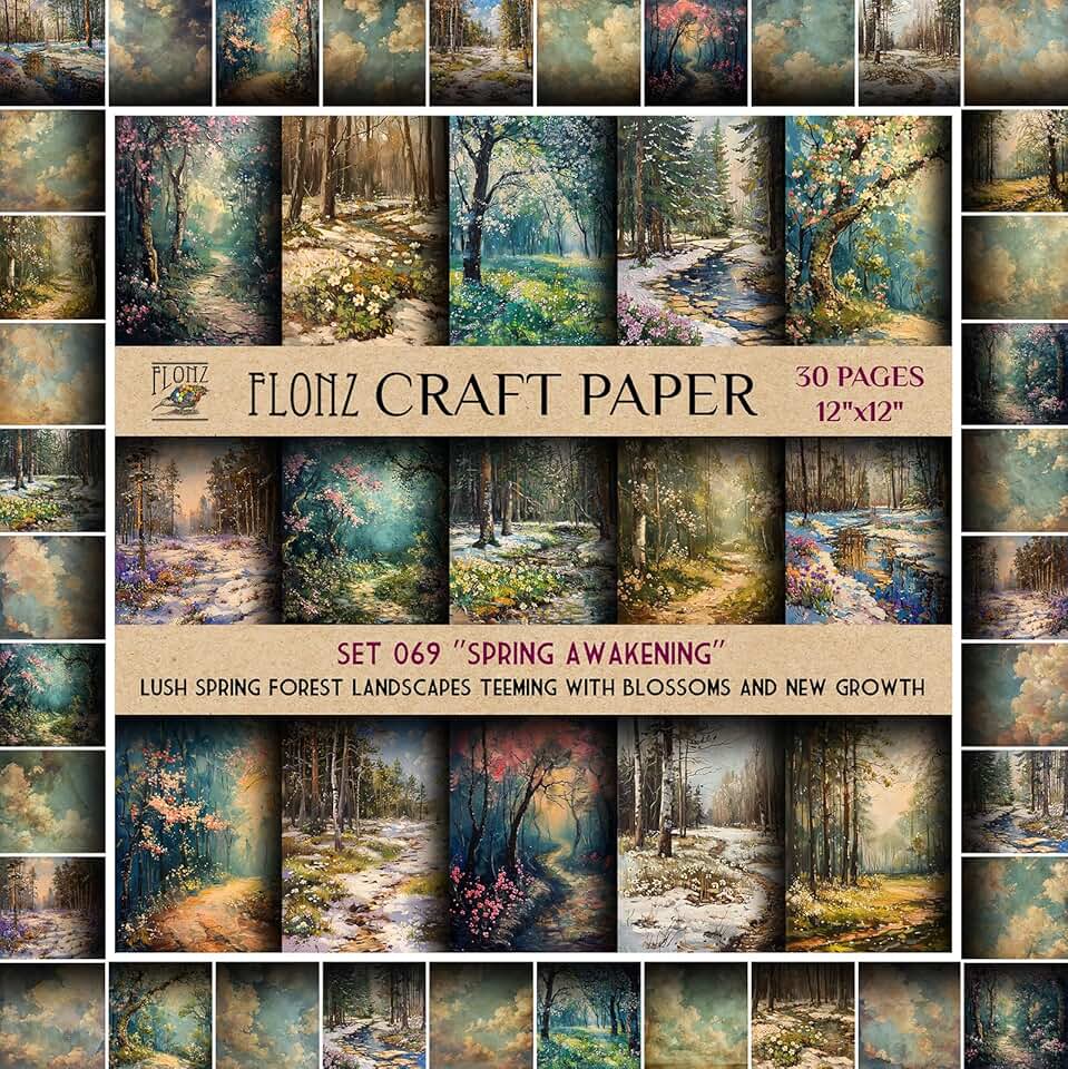 Spring Forest Scrapbook Paper, 30 pages, 12"x12"