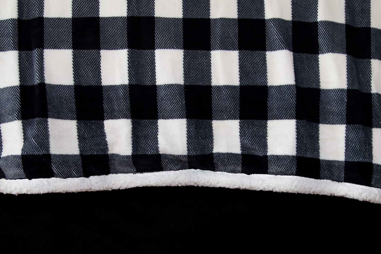 Black  White Lumberjack Plaid Comforter Set, White