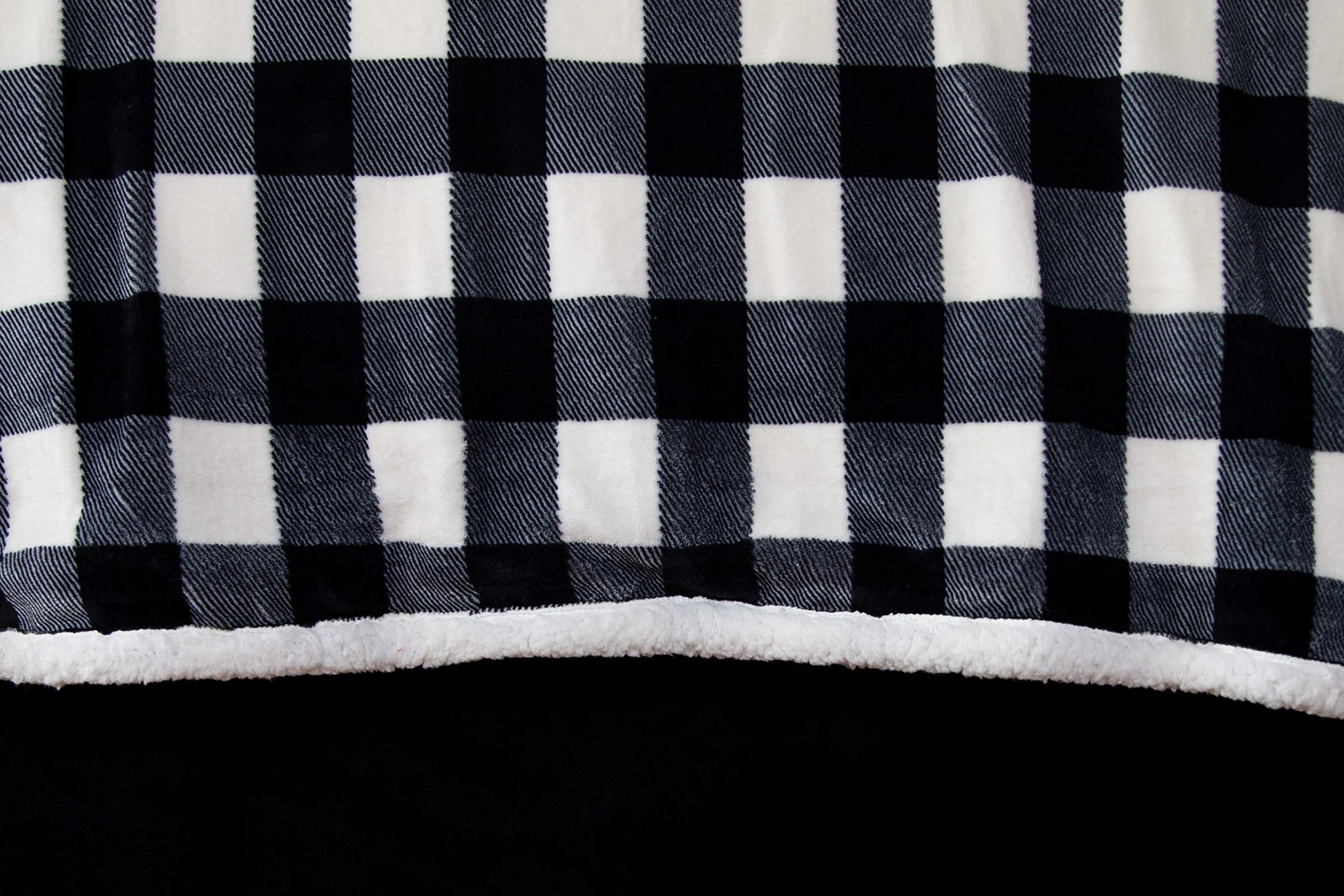 Black  White Lumberjack Plaid Comforter Set, White
