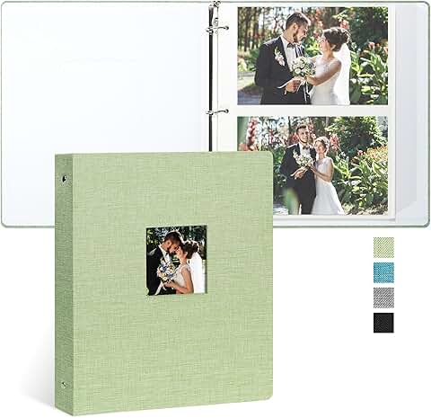 Lightgreen Linen Photo Album with Sticky Pages