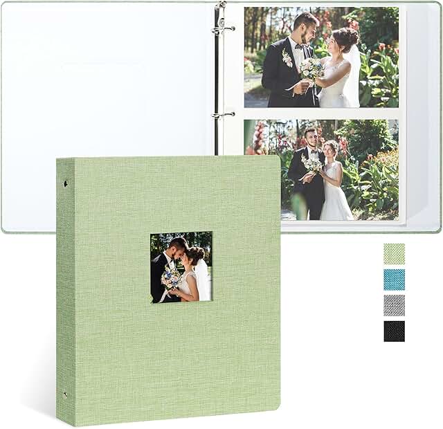 Lightgreen Linen Photo Album with Sticky Pages