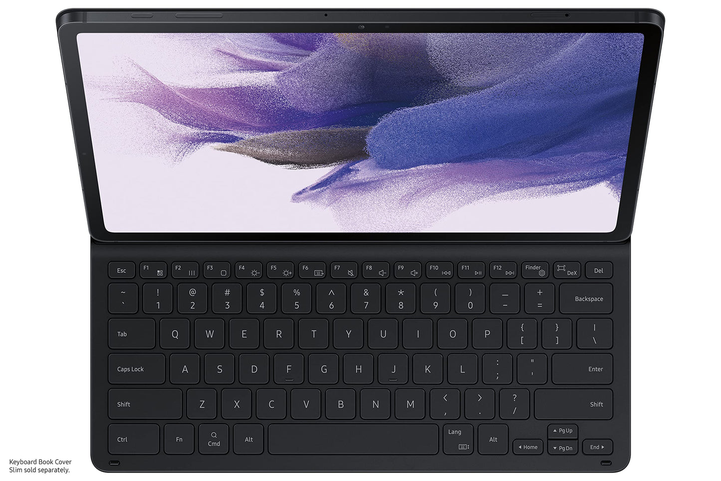 Tablet Keyboard Cover Case for Galaxy Tab S8+, S7 FE, S7+ Lite w/ Large Key Sizes, S Pen Holder, Slim, Sturdy, Ultra Lightweight, US Version, EF-DT730UBEGUJ, Black (Packaging may vary)