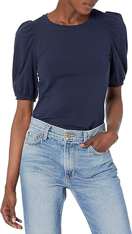 Women's Regular-Fit Puff Short-Sleeve Crewneck T-Shirt