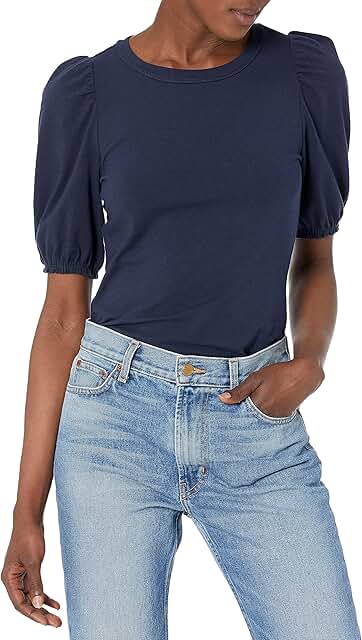 Women's Regular-Fit Puff Short-Sleeve Crewneck T-Shirt
