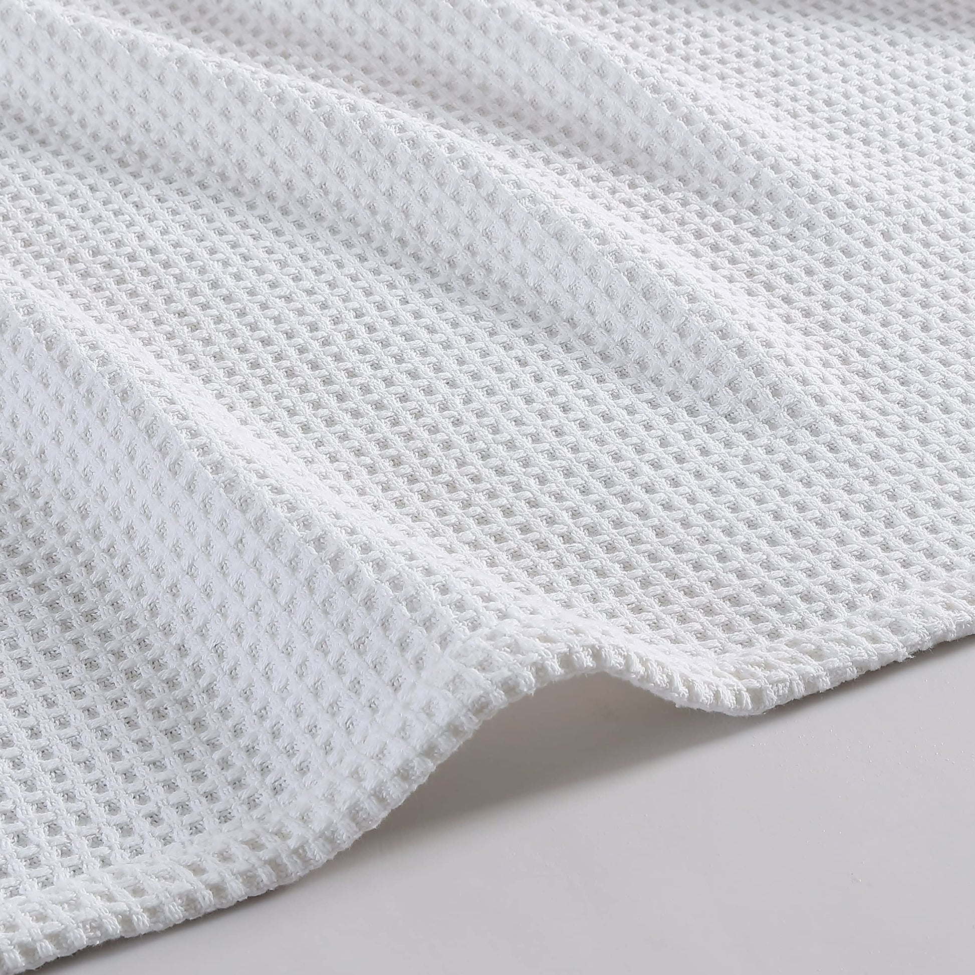  Waffleweave  100% Cotton Signature Blanket, Soft and Durable for All Seasons, Easy Care Machine Washable, King, White