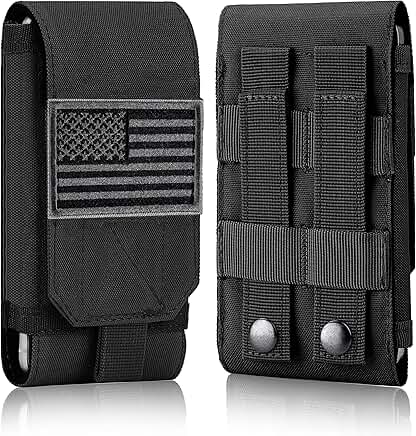 Heavy Duty Tactical Phone Holster with Flag Patch