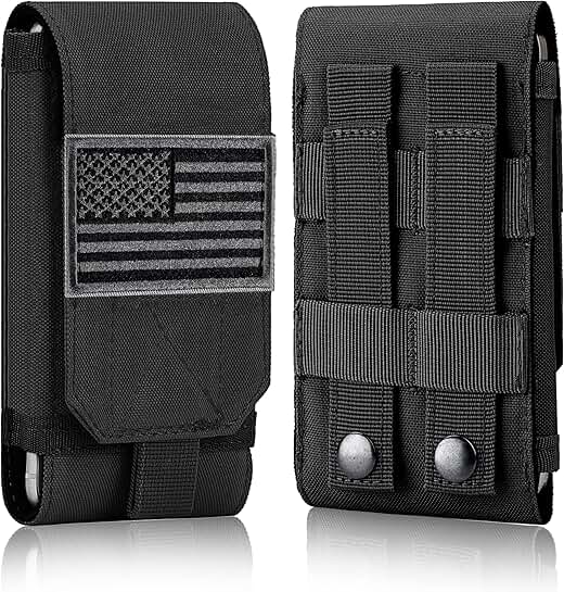 Heavy Duty Tactical Phone Holster with Flag Patch