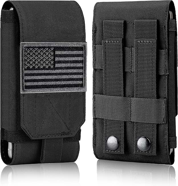 Heavy Duty Tactical Phone Holster with Flag Patch