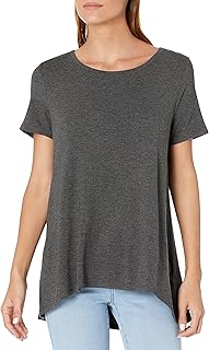 Plus Size Women's Charcoal Heather Short-Sleeve Scoopneck T-Shirt