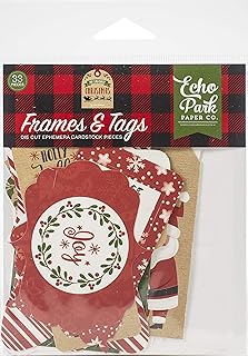 Red, green, black, chalkboard, and tan paper ephemera