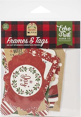 Red, green, black, chalkboard, and tan paper ephemera