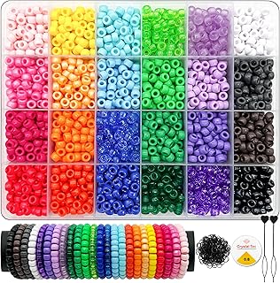 24-Color Pony Beads for Jewelry and Crafts