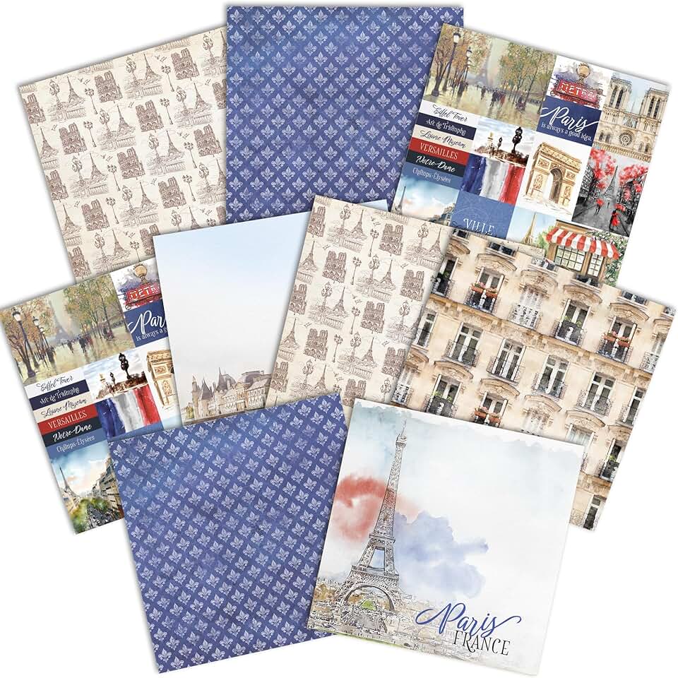Decorative Double-Sided Scrapbooking Paper Pack, 12x12, 9 Sheets
