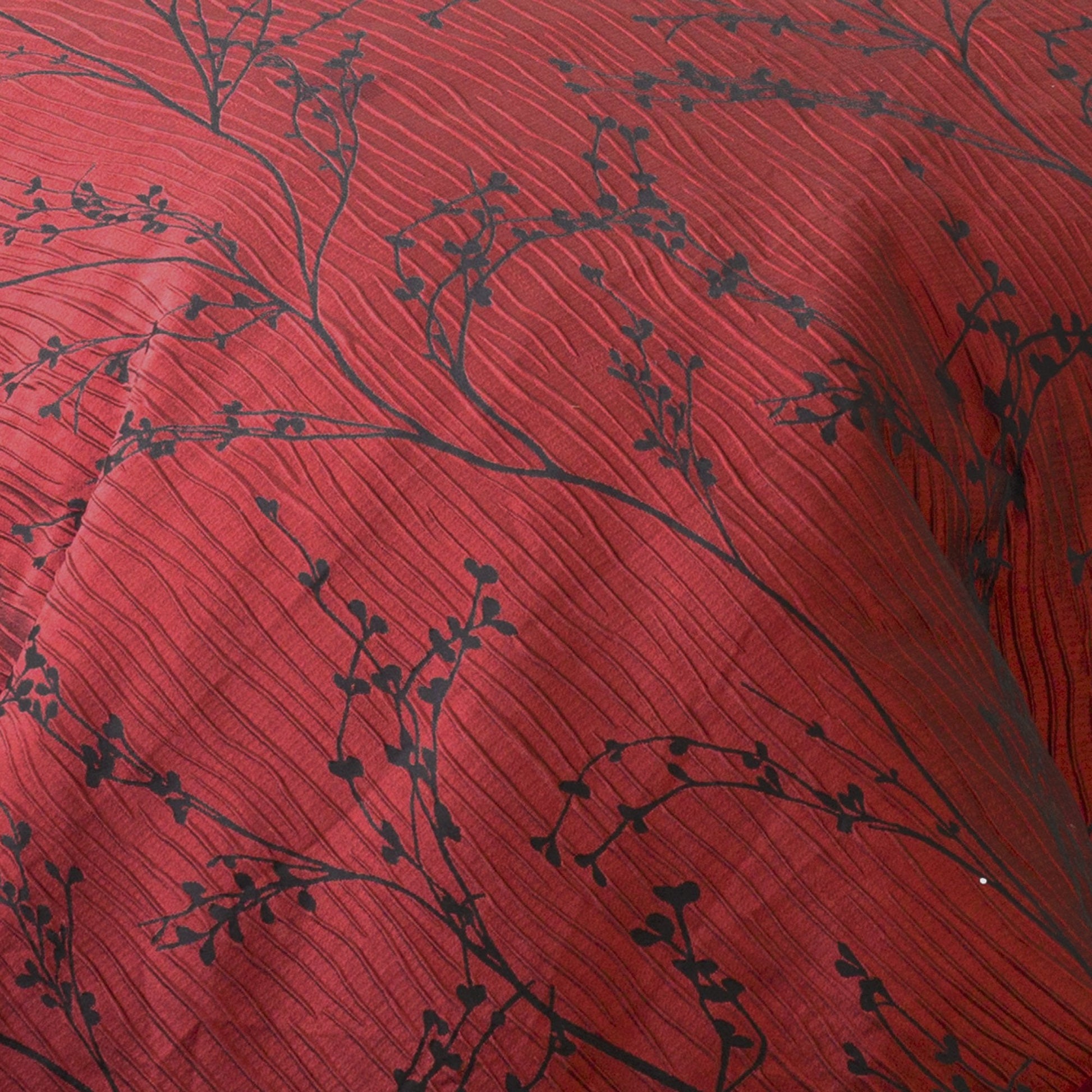 Flower Texture 8-Piece Comforter Set, King, Red