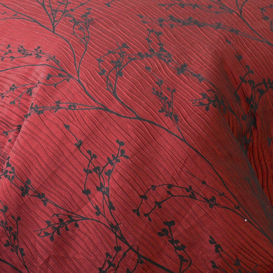 Flower Texture 8-Piece Comforter Set, King, Red