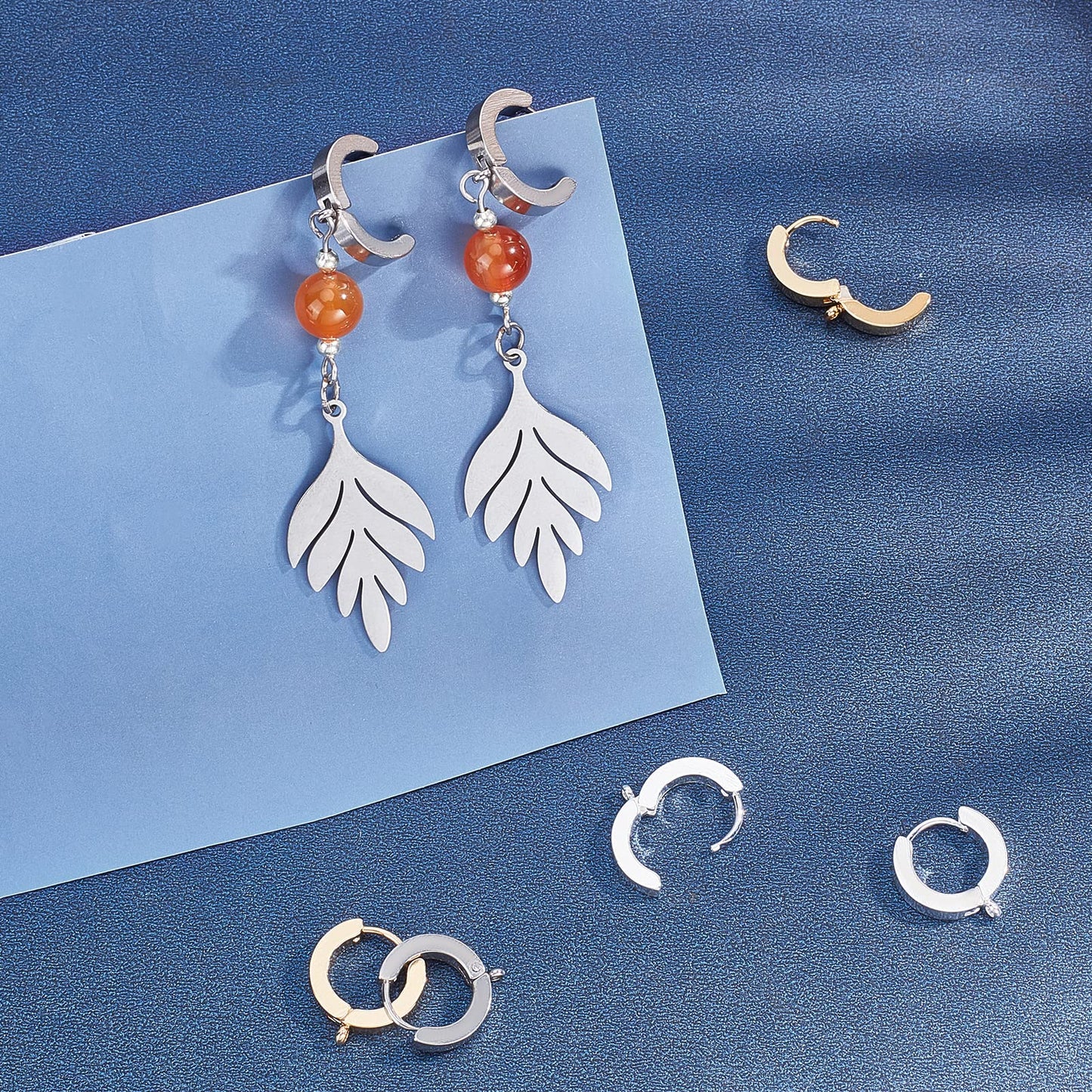 12pcs Stainless Steel Huggie Hoop Earrings for DIY Jewelry