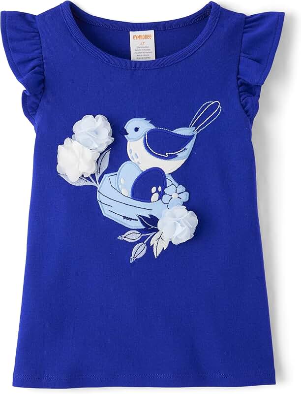 Girls' and Toddler Sleeveless Blue Bird T-Shirt