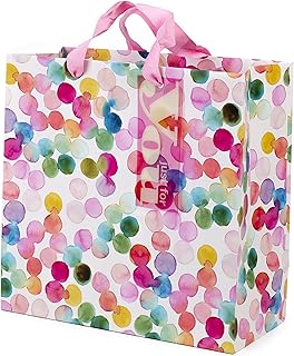10-inch square watercolor dot gift bag for special occasions