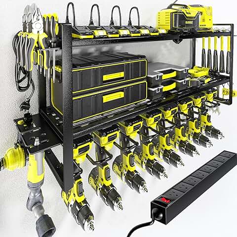 Power Tool Organizer with Charging Station and Storage