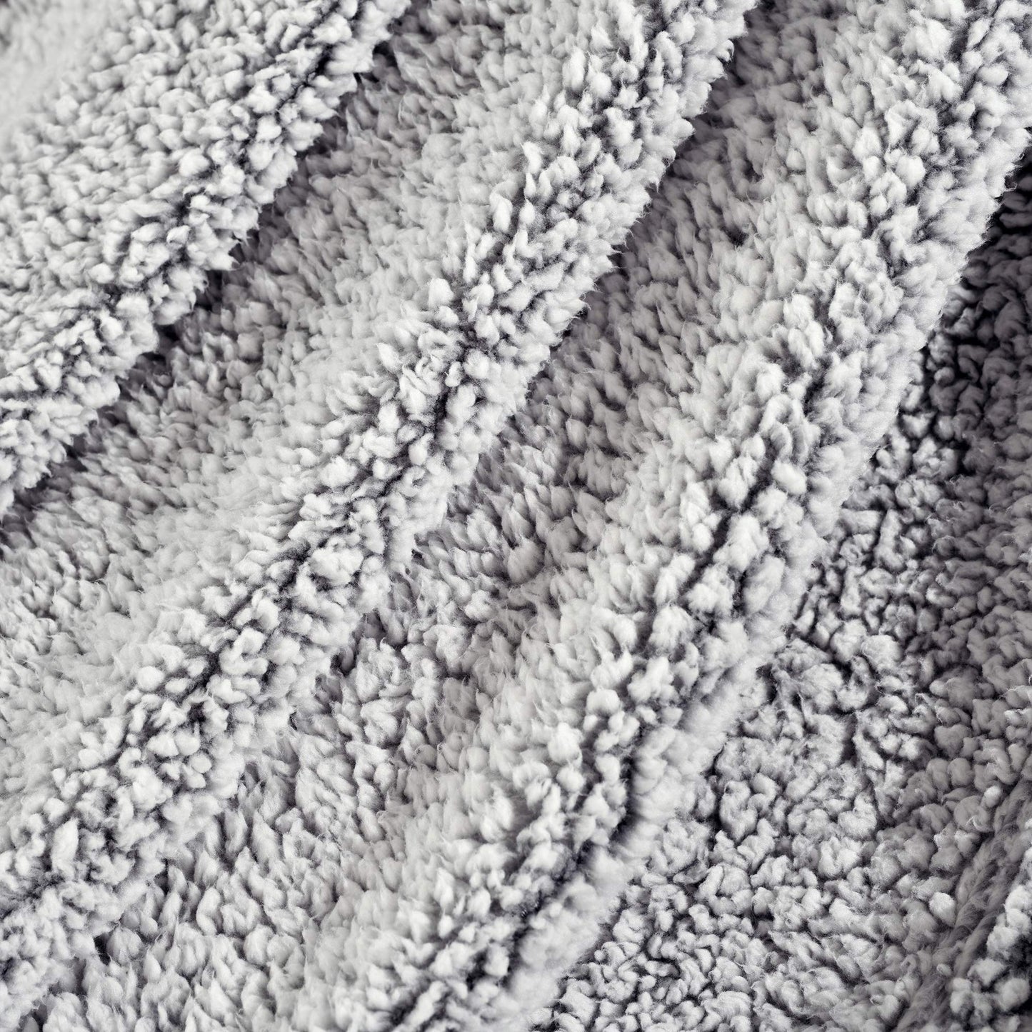 Sherpa Tel Fringe Throw Blanket, 60" x 50", Gray