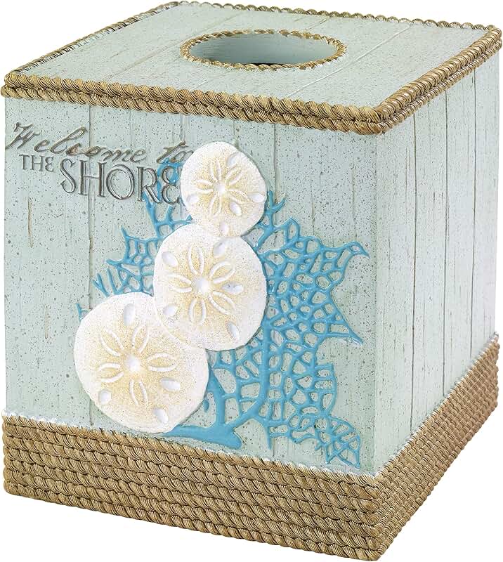 Beach-Inspired Tissue Box Cover for Guest Bathroom