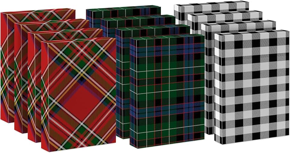 Medium Christmas Gift Boxes with Lids, 12 Pack