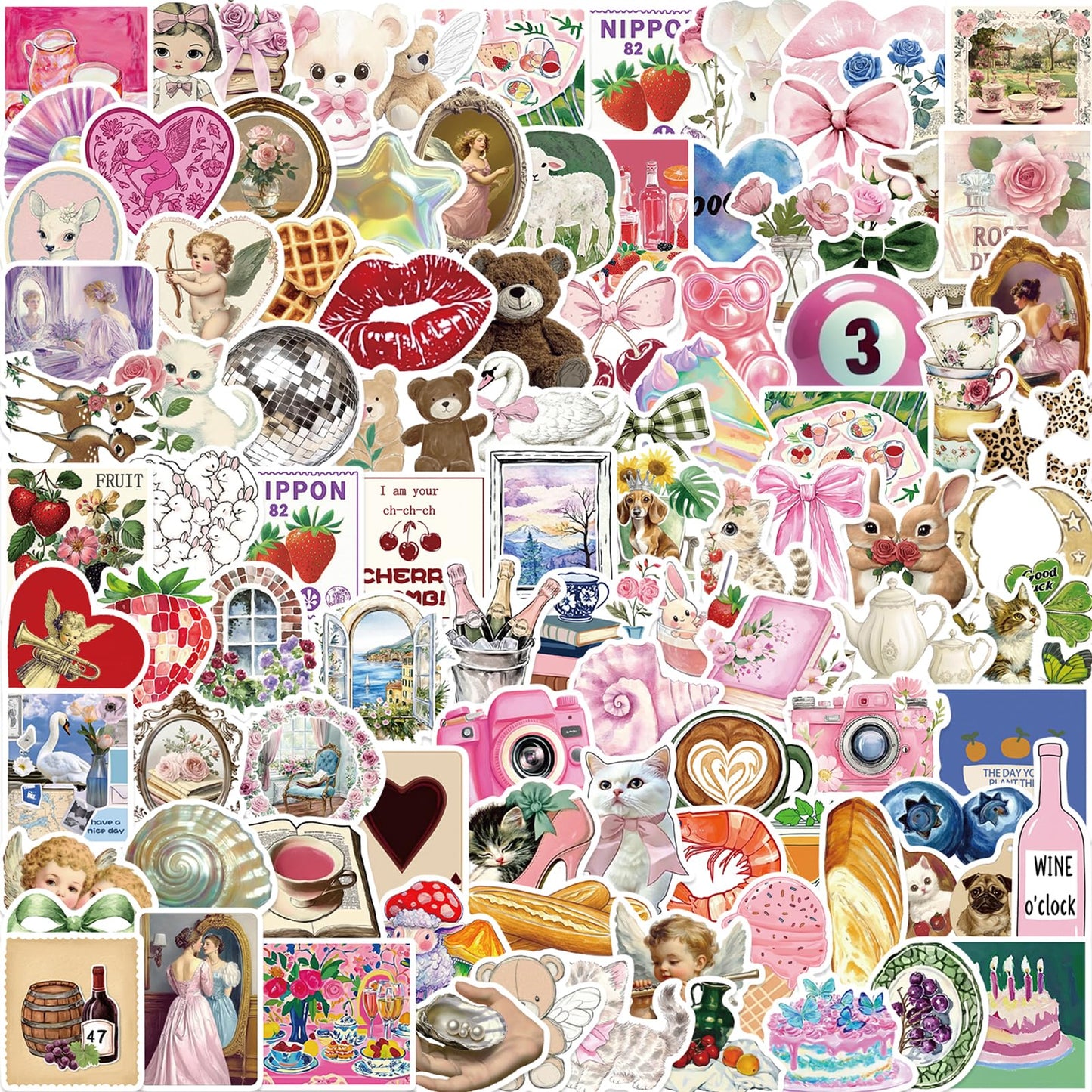 100 Aesthetic Y2K Coquette Vinyl Stickers
