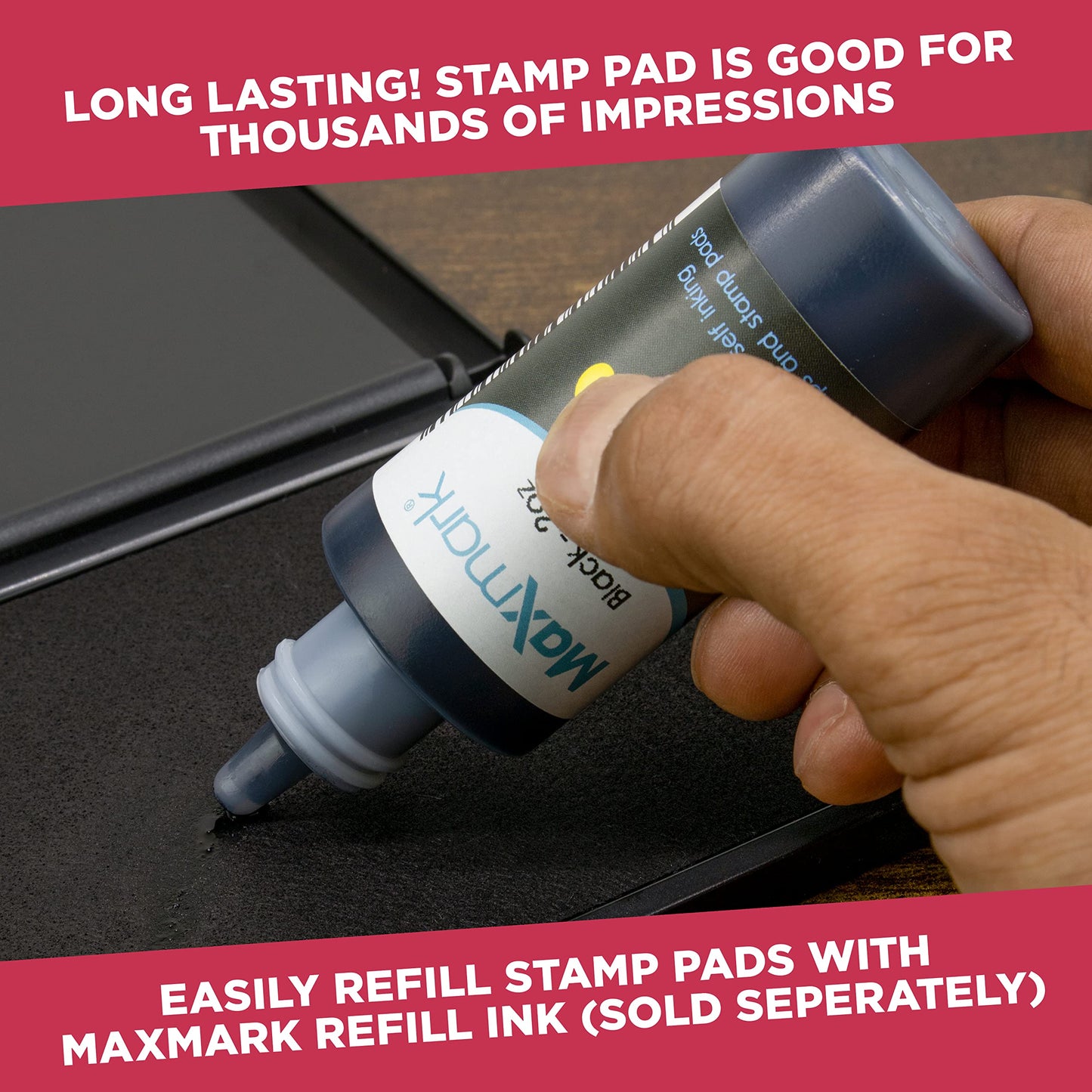 Large Crimson Red Ink Stamp Pad, 3x6 Inches