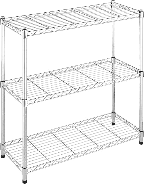3-Tier Metal Shelving Unit for Storage