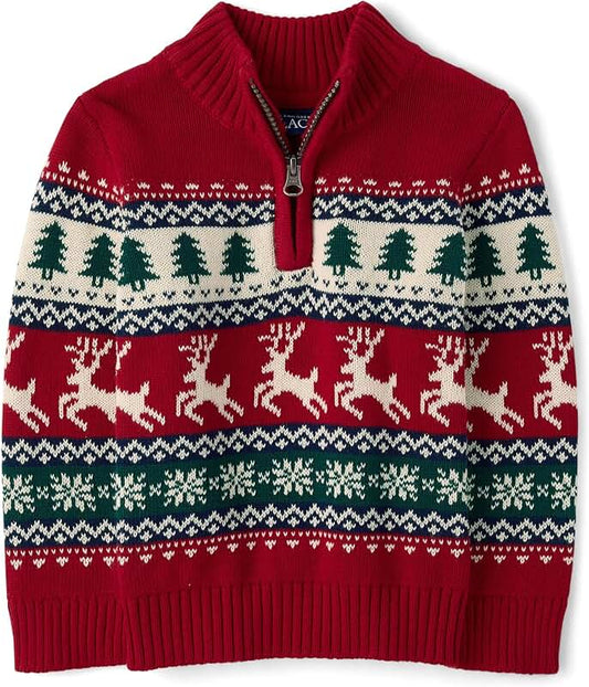 Baby Boys' Long Sleeve Quarter Zip Sweater