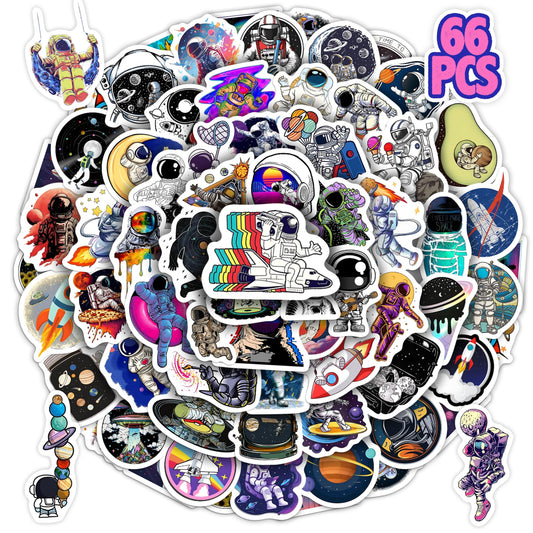 60 Space Water Bottle Stickers for Kids and Teens