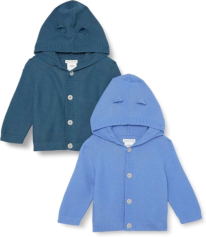 Set of two unisex baby hooded sweaters