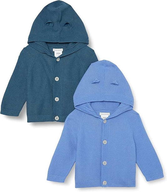 Set of two unisex baby hooded sweaters