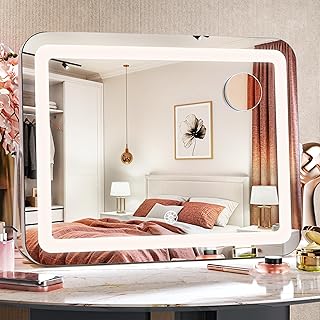 Lighted 15x11.4-inch LED Vanity Mirror with 5X Magnifier