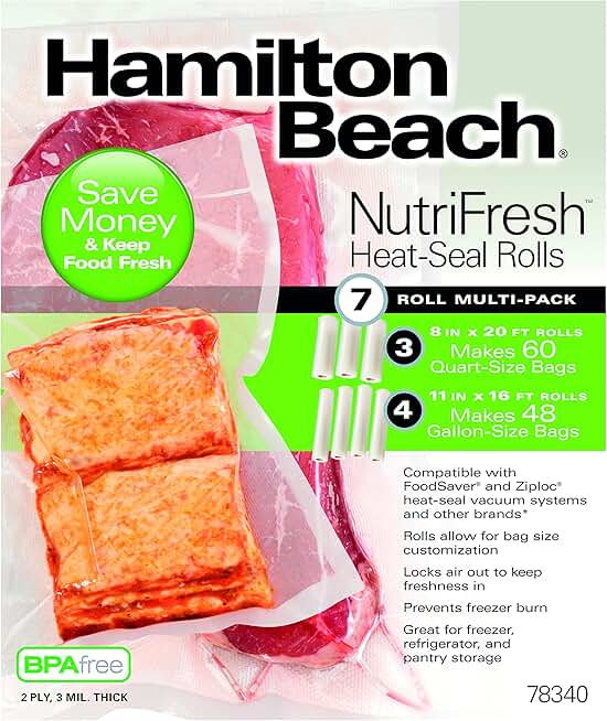 Vacuum Sealer Bag Combo Pack, 8x20 ft & 11x16 in