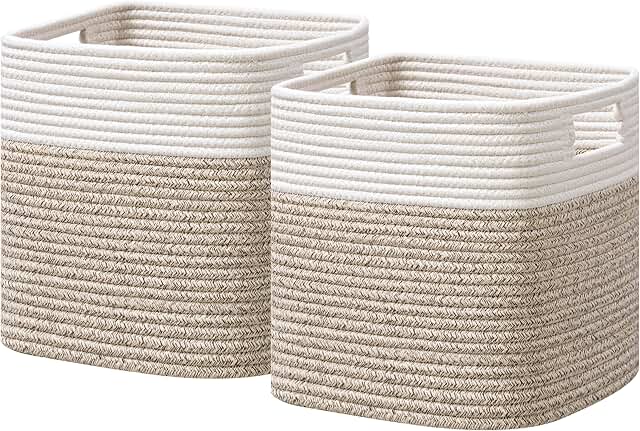 11-Inch Cotton Rope Storage Cubes, 2-Pack