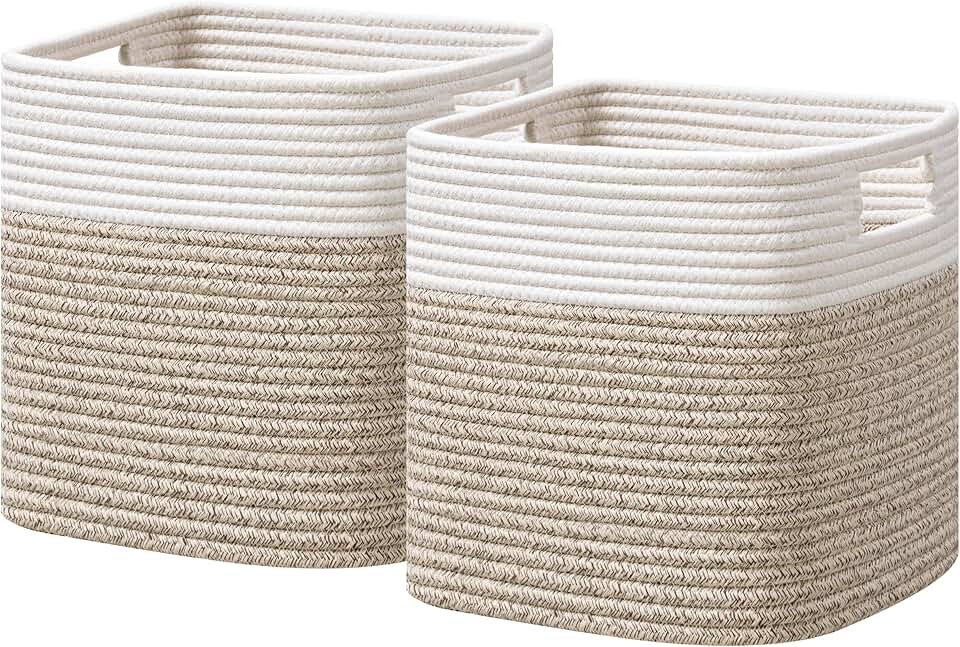 11-Inch Cotton Rope Storage Cubes, 2-Pack