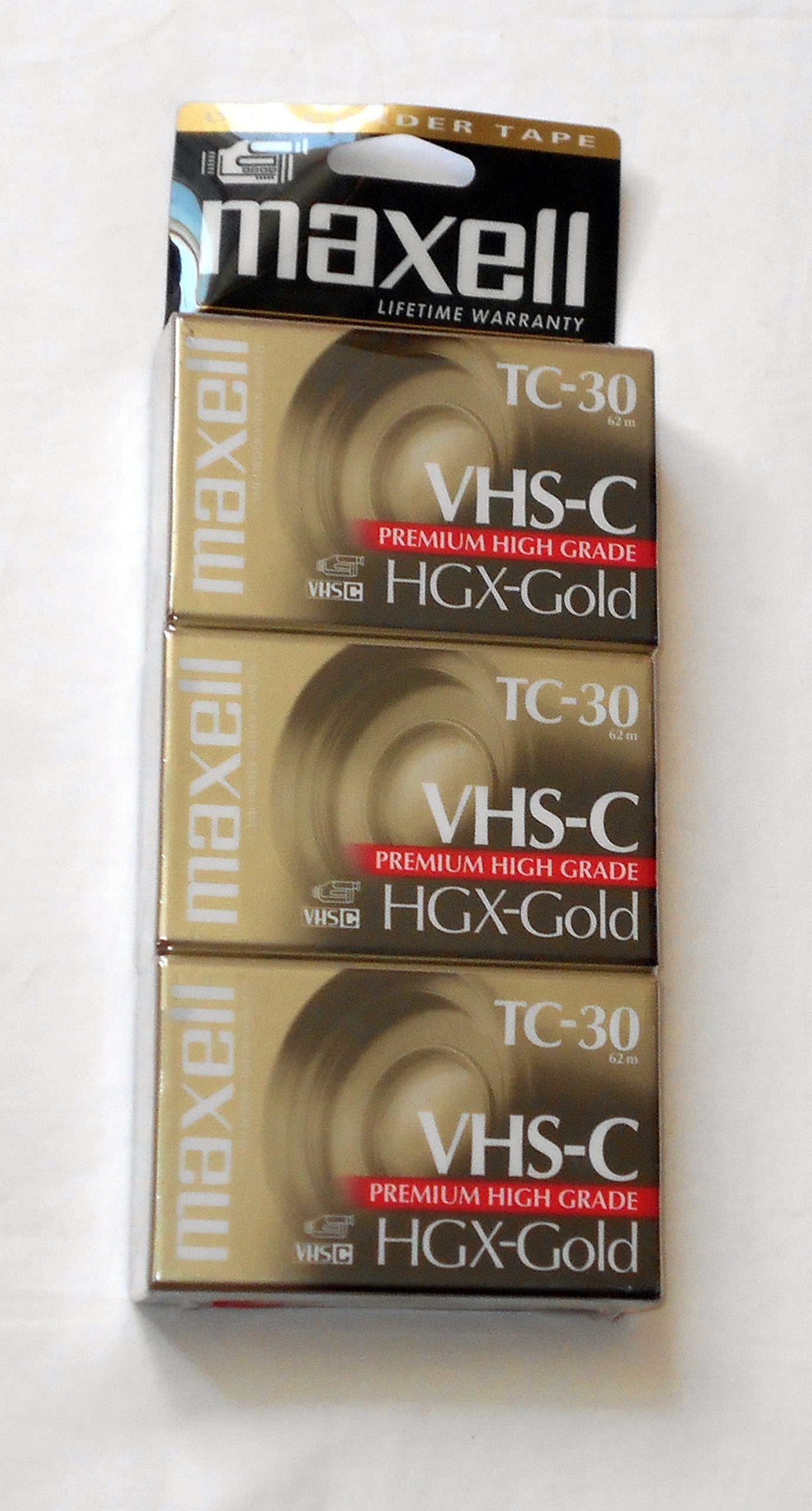 VHS-C TC-30 HGX-Gold Camcorder Videocassette (3pk)