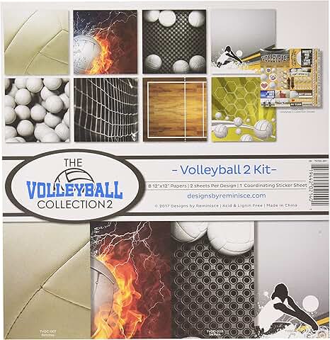 Volleyball Scrapbook Kit, 2 Pieces, 12x12 Inches