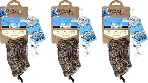 Ostrich Neck Dog Chews for Small to Medium Dogs (3 Pack)